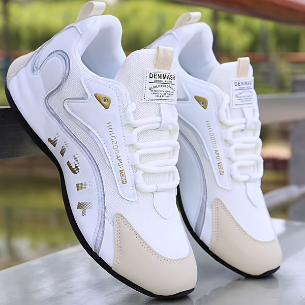 Fashion Colorblock Lace-up Sneakers For Men Breathable Low-top Dad Shoes