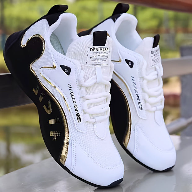 Fashion Colorblock Lace-up Sneakers For Men Breathable Low-top Dad Shoes