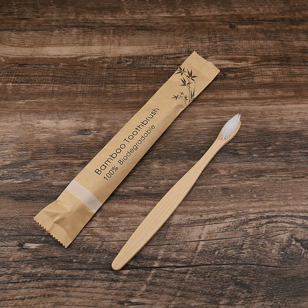 10Pcs Colorful Toothbrush Natural Bamboo Tooth Brush Set