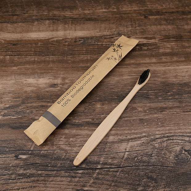10Pcs Colorful Toothbrush Natural Bamboo Tooth Brush Set