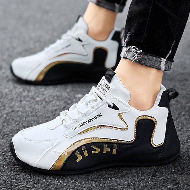 Fashion Colorblock Lace-up Sneakers For Men Breathable Low-top Dad Shoes