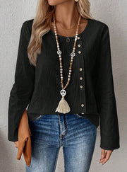 Women's Solid Color Round Neck Long Sleeve