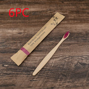 10Pcs Colorful Toothbrush Natural Bamboo Tooth Brush Set