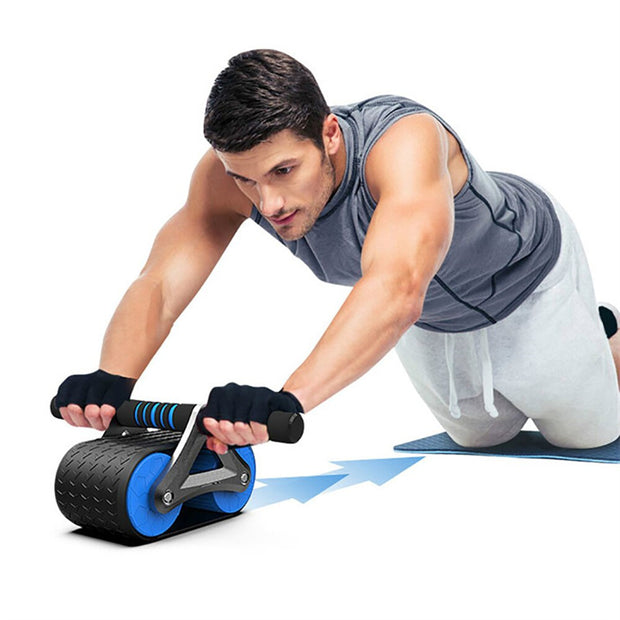 Double Wheel Abdominal Exerciser Women Men Automatic Ab Wheel Roller