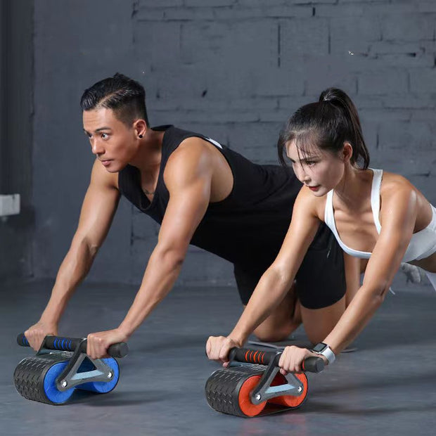 Double Wheel Abdominal Exerciser Women Men Automatic Ab Wheel Roller