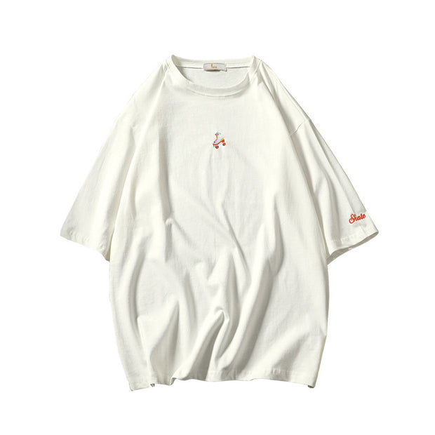 Tiny Embroidered Oversized Pastel Tee