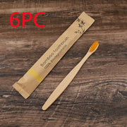 10Pcs Colorful Toothbrush Natural Bamboo Tooth Brush Set