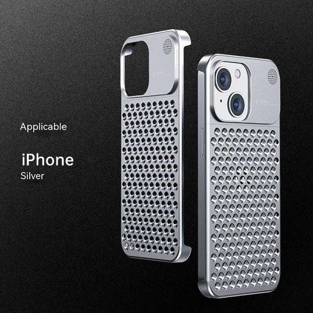 Aluminum Alloy Phone Case For 14 13 Pro Max Plus Hollow Heat Dissipation
