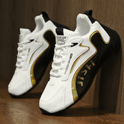 Fashion Colorblock Lace-up Sneakers For Men Breathable Low-top Dad Shoes