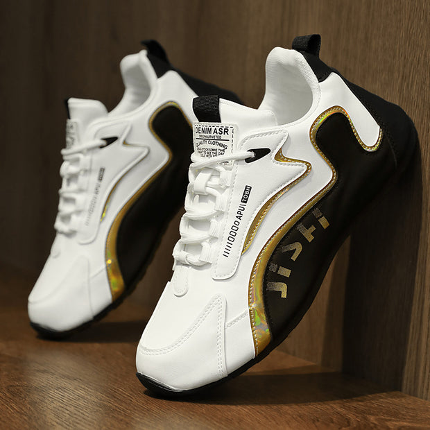 Fashion Colorblock Lace-up Sneakers For Men Breathable Low-top Dad Shoes