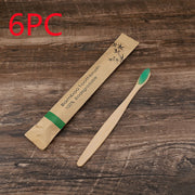 10Pcs Colorful Toothbrush Natural Bamboo Tooth Brush Set