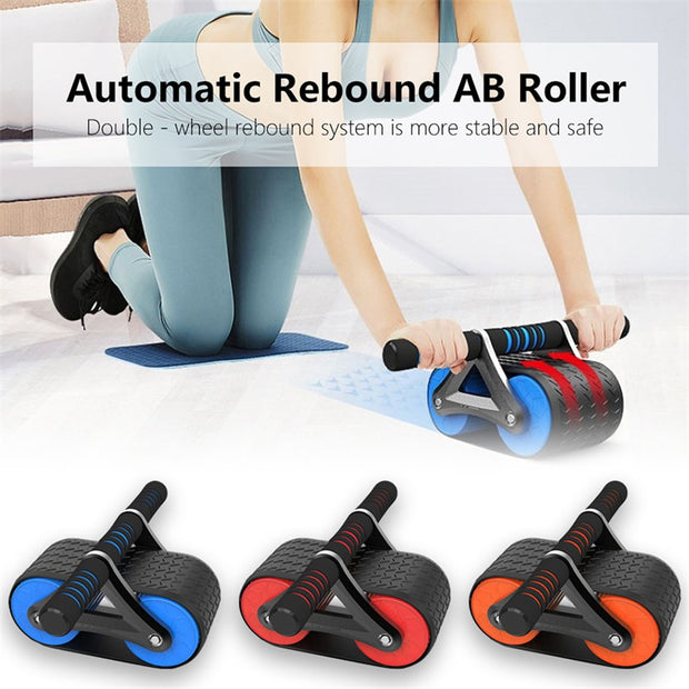 Double Wheel Abdominal Exerciser Women Men Automatic Ab Wheel Roller