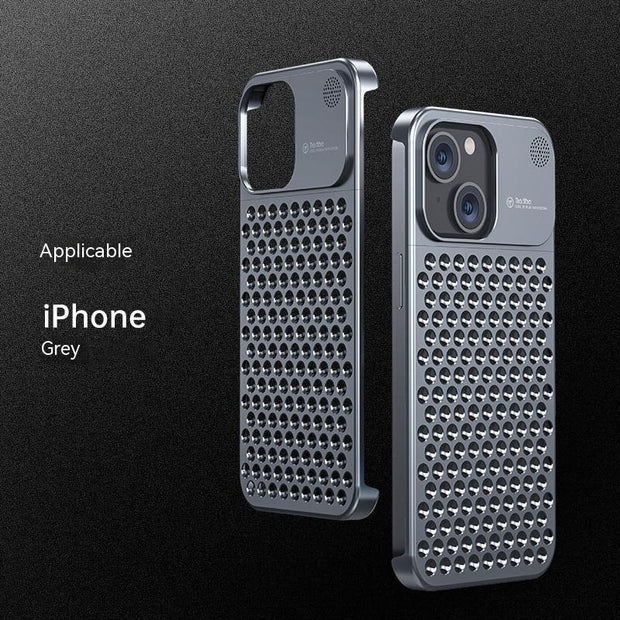 Aluminum Alloy Phone Case For 14 13 Pro Max Plus Hollow Heat Dissipation